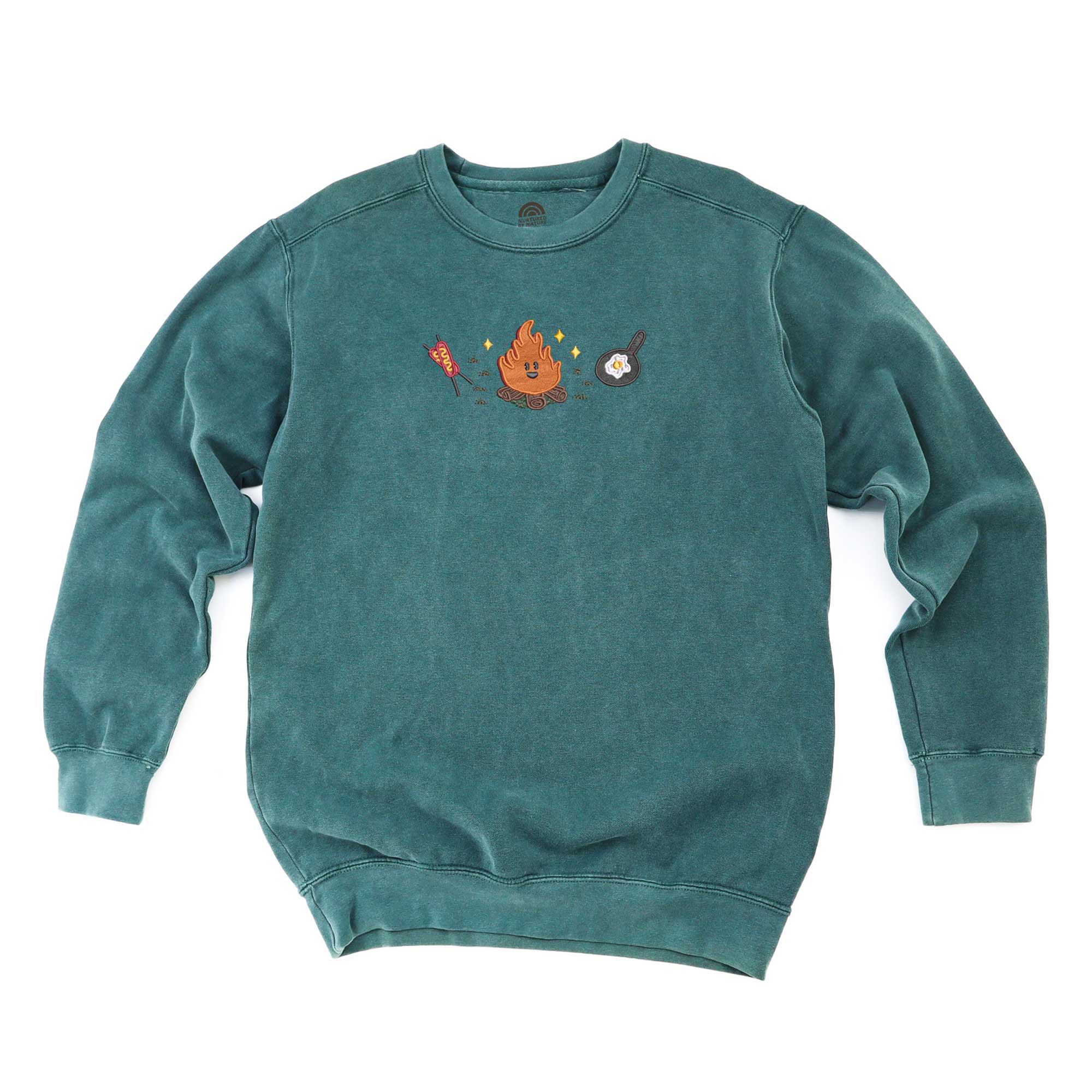 Savory Camp Snacks Embroidered Crewneck – Back by Sunset