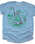 Fly Fishing Bear Graphic T-Shirt
