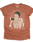 Skeleton Drinking Coffee T-Shirt