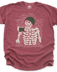 Skeleton Drinking Coffee T-Shirt