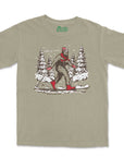 Let It Snow Skiing Bigfoot Sasquatch Graphic T-Shirt Nurtured by Nature Studio