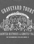 Graveyard Tours Cemetery Graphic T-Shirt with Skeleton Tourists by Nurtured by Nature Studio