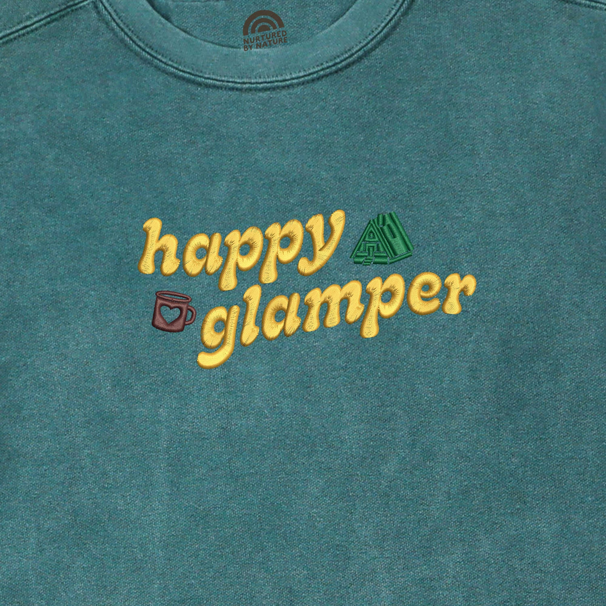 Happy Glamper Embroidered Crewneck Heavyweight Sweatshirt