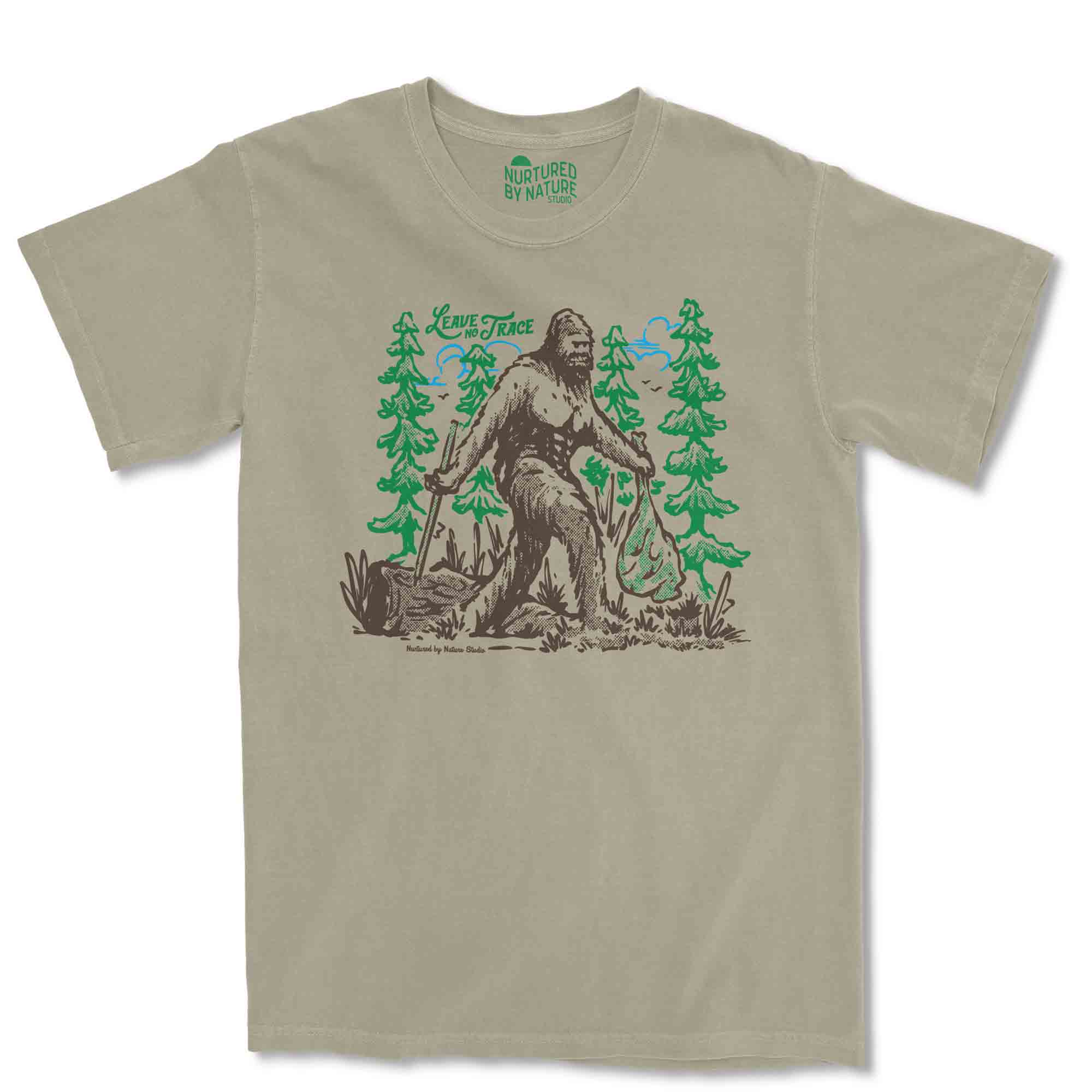 Bigfoot Sasquatch T-Shirt by Nurtured by Nature Studio for Camping, Hiking, Backpacking and Gifts