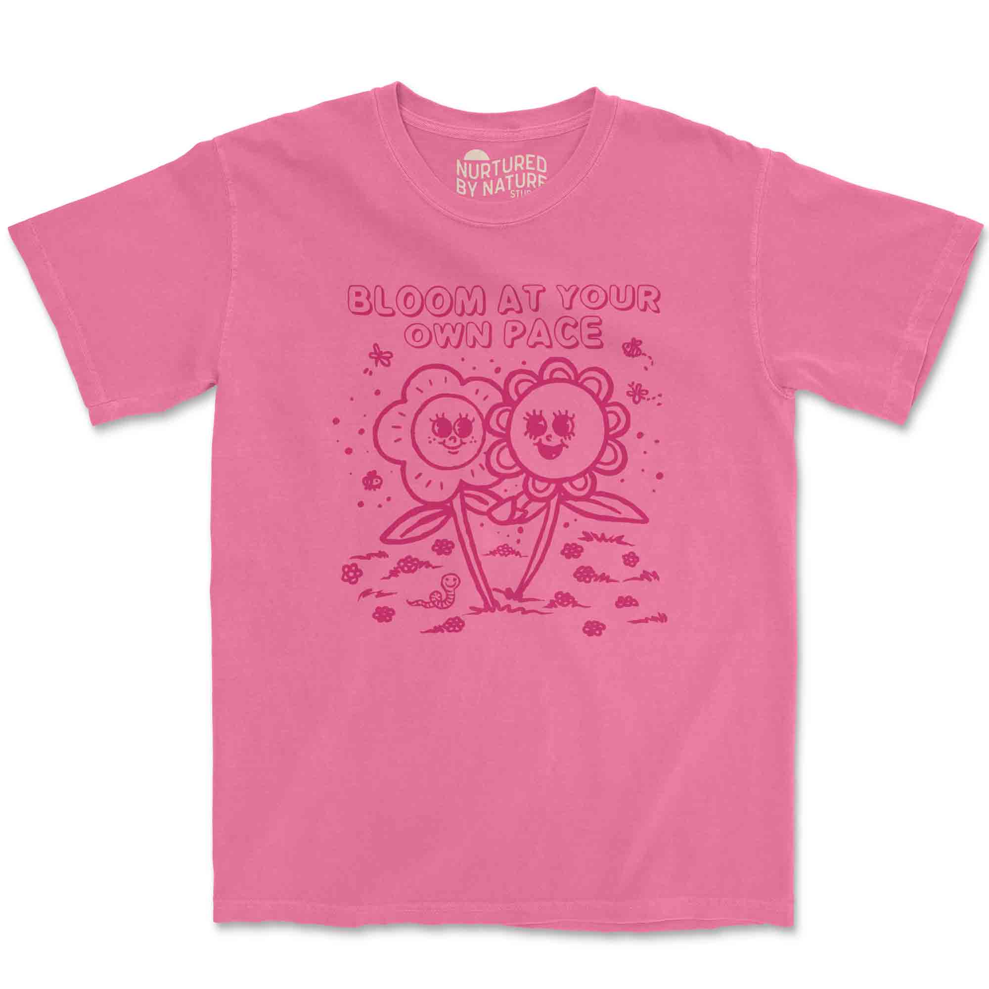 Cute Retro Graphic T-Shirt with Flowers by Nurtured by Nature Studio Hiking, Camping, Outdoorsy Gift