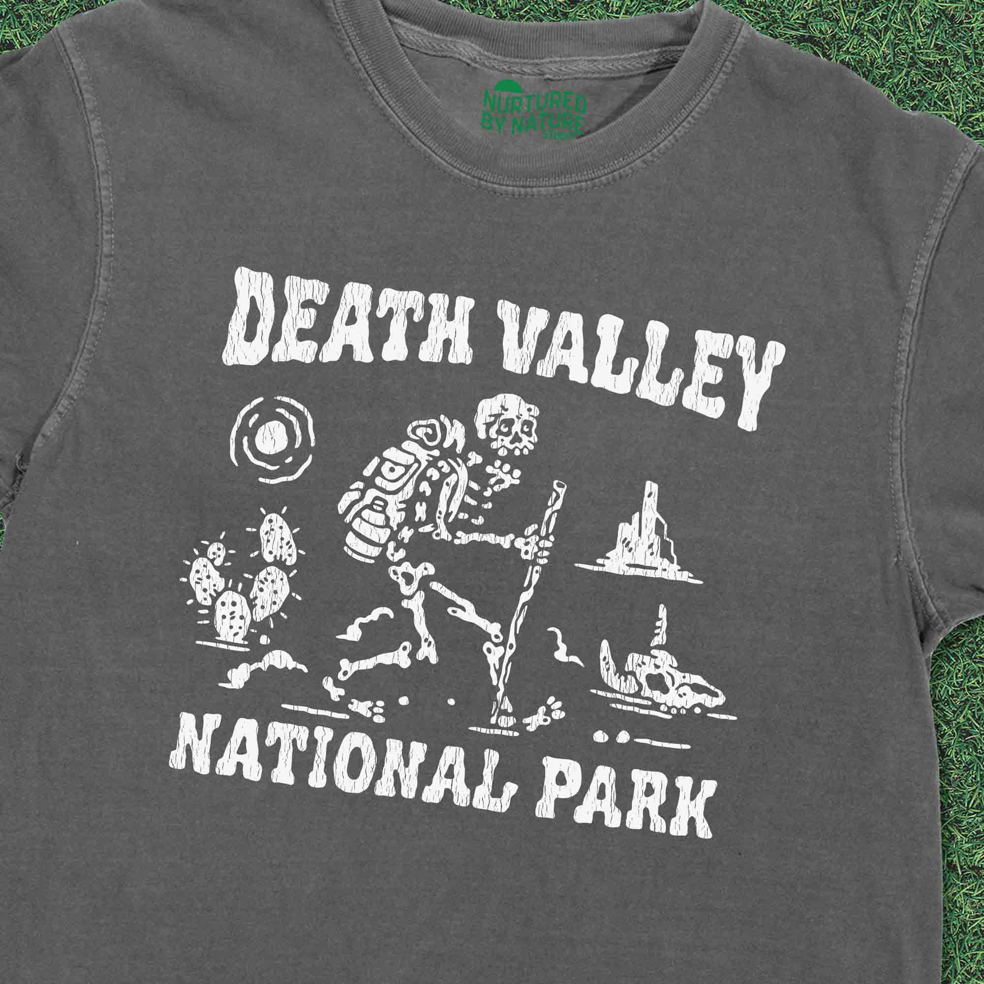 Death Valley National Park with Hiking Skeleton Graphic T-Shirt by Nurtured by Nature Studio