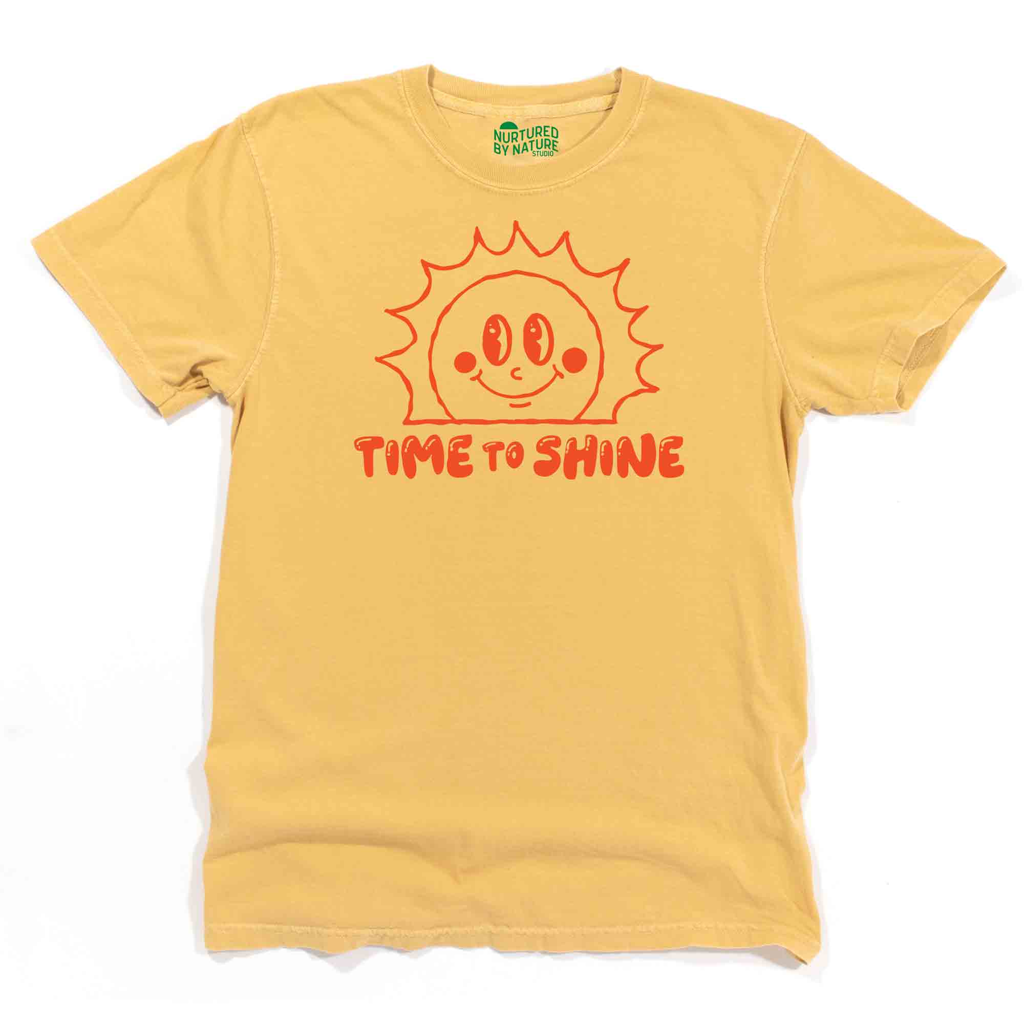 Time to Shine Cute Retro Sun Graphic T-Shirt by Nurtured by Nature Studio