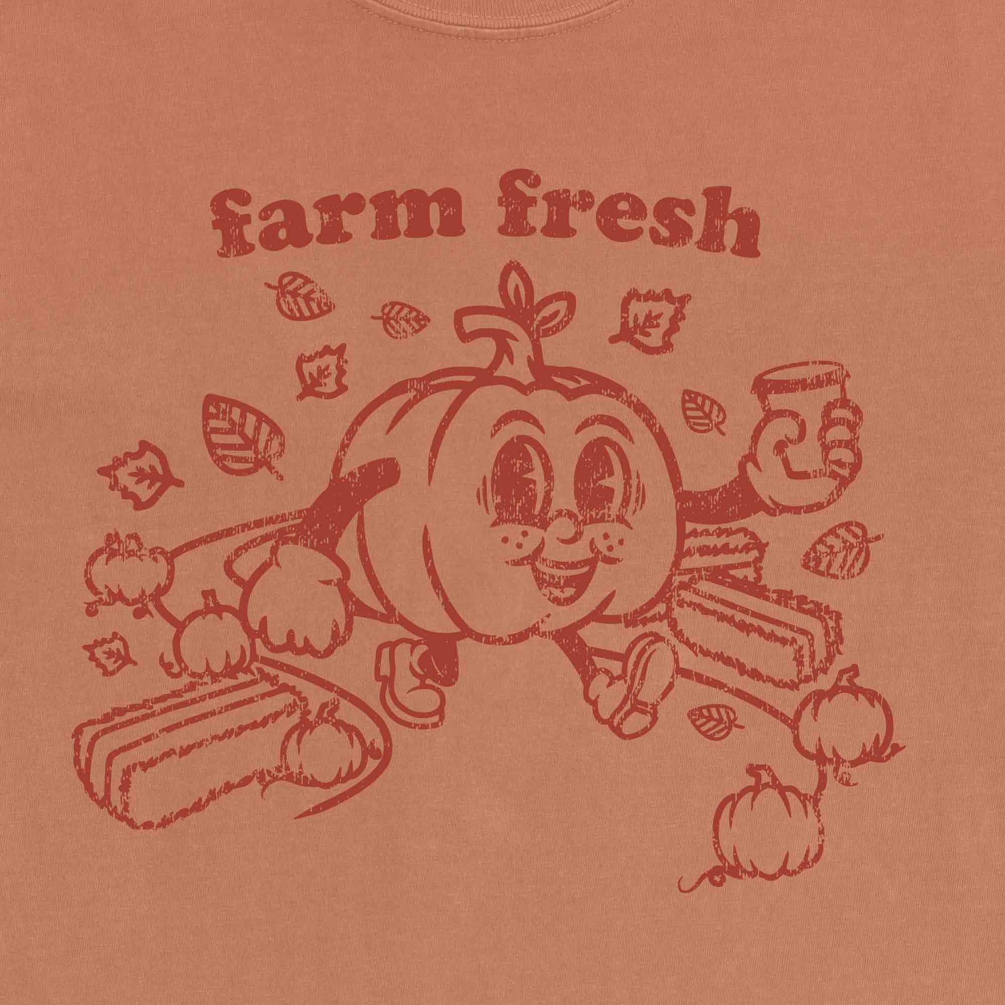 Farm Fresh Cute Retro Pumpkin Character Graphic T-Shirt by Nurtured by Nature Studio