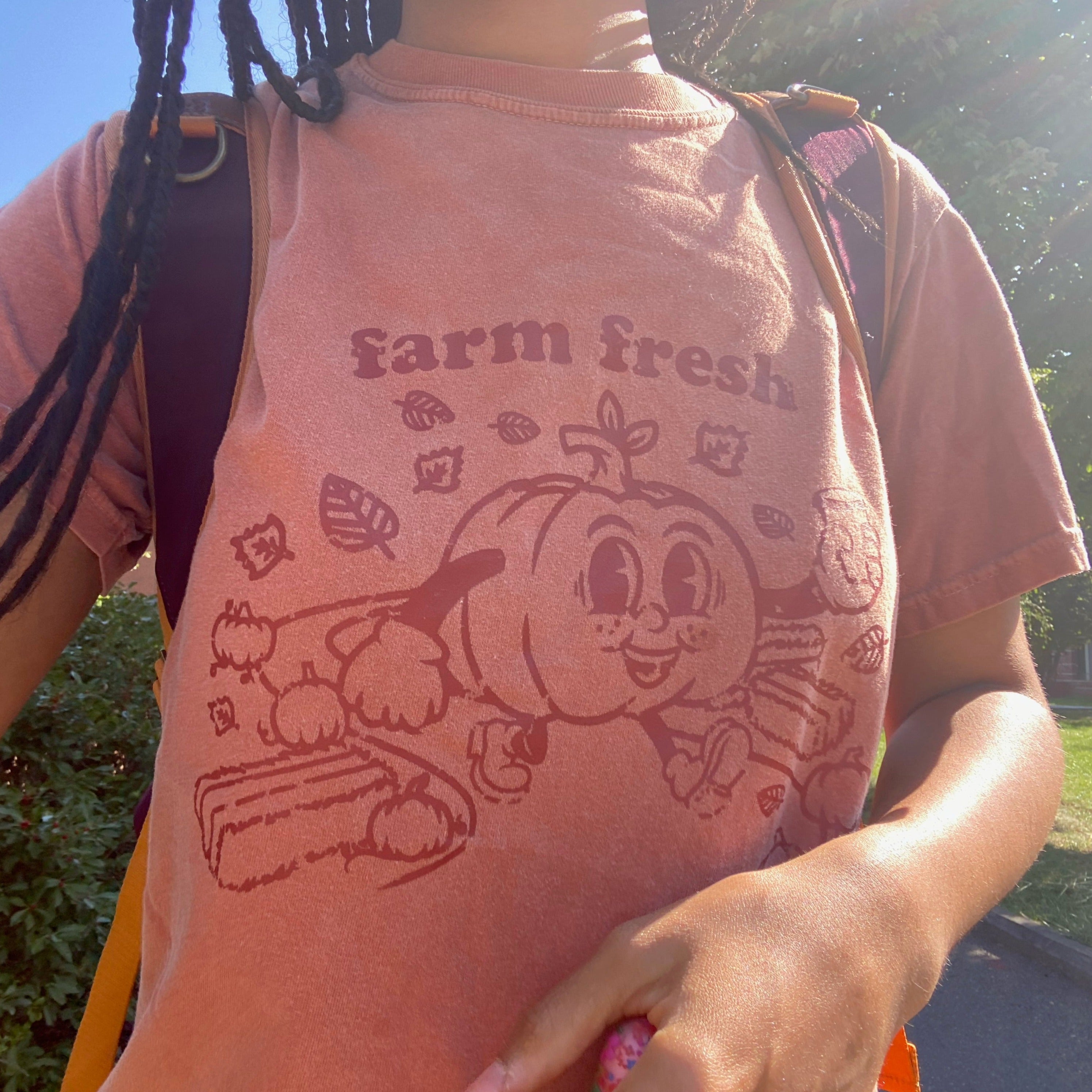 Farm Fresh Cute Retro Pumpkin Character Graphic T-Shirt by Nurtured by Nature Studio