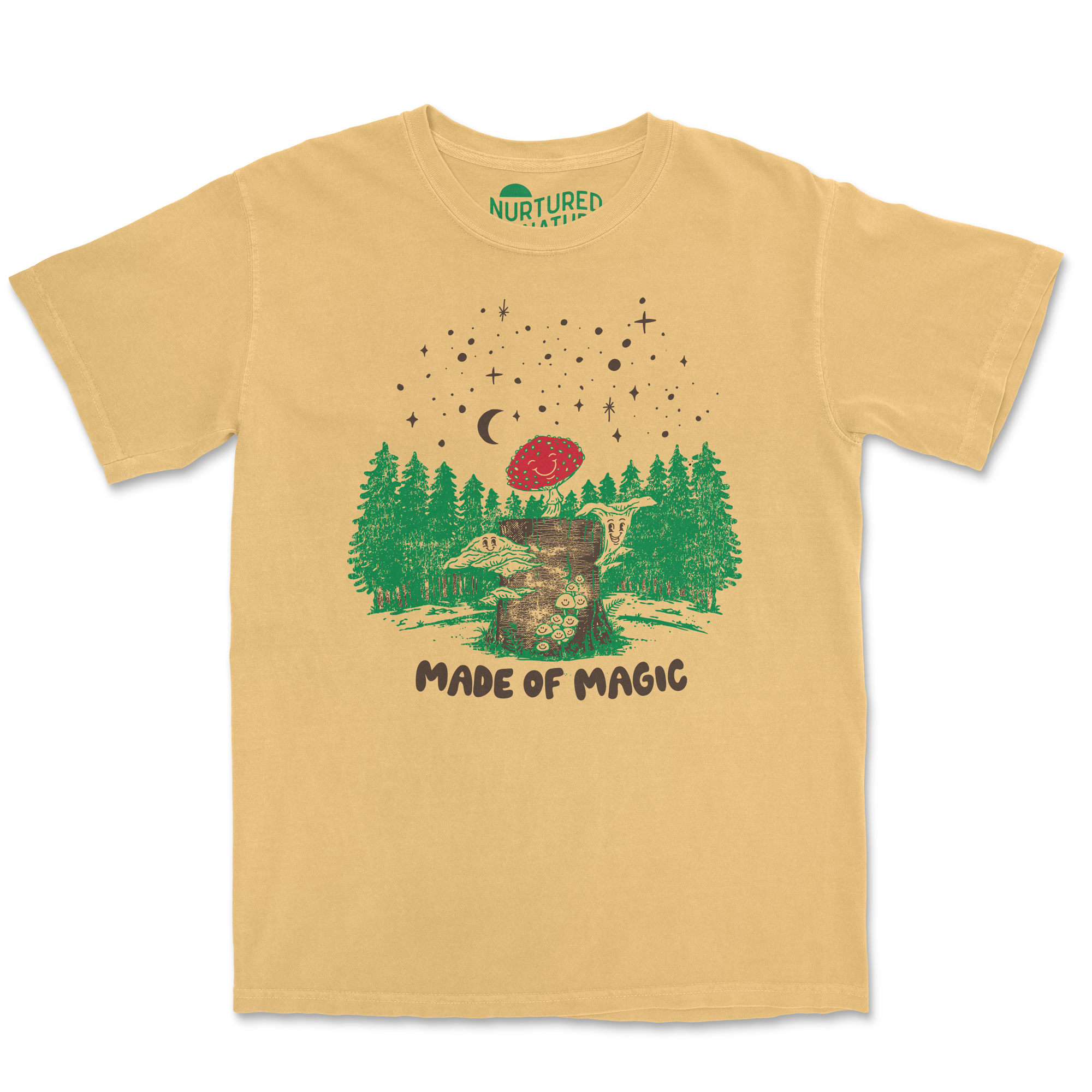 Made of Magic Mushrooms in the Forest Graphic T-Shirt by Nurtured by Nature Studio