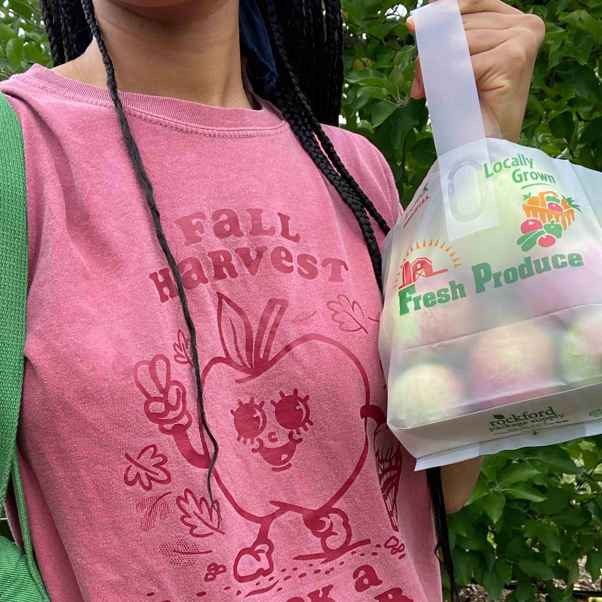 Fall Harvest Cute Retro Apple Character Graphic T-Shirt by Nurtured by Nature Studio